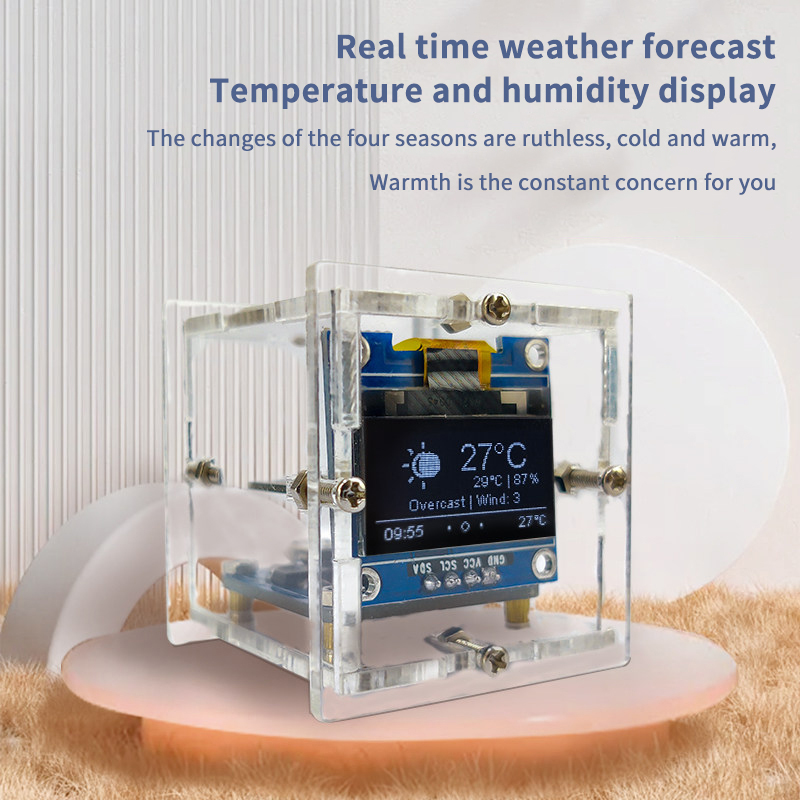 ESP8266 Mini Weather Clock Kit - огляд і ціна Diy Electronics Project Kit