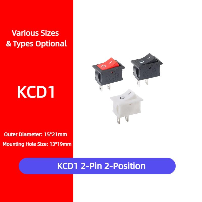 5Pcs KCD1 2Pin 21*15mm Snap-in - огляд і ціна Diy Boat Electronics