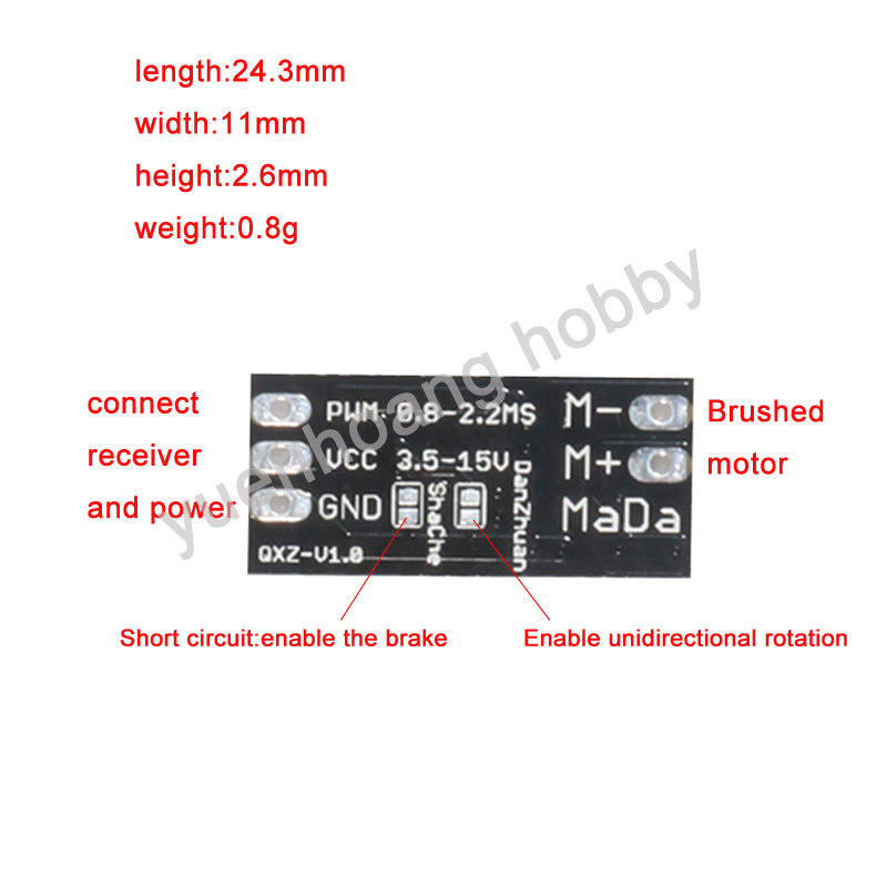 1PC 3.5-15V Brush ESC Two-way  - огляд і ціна Diy Boat Electronics